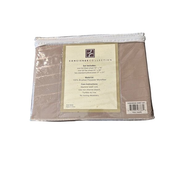 Concierge Collection Easy Care Microfiber Sheet Set Full Size Beige - Picture 4 of 4